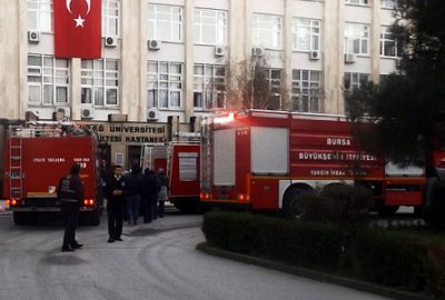 Uludağ Üniversitesi`nde yangın paniği