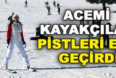 Acemi kayakçılar pistleri ele geçirdi