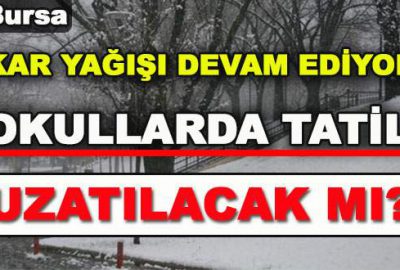 Bursa’da kar yağışı devam ediyor! Okullar yarın da tatil mi?