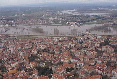 Edirne’deki nehir taşkınları havadan görüntülendi