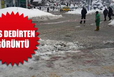 Pes dedirten görüntü! Şerit işçinin koluna bağlandı