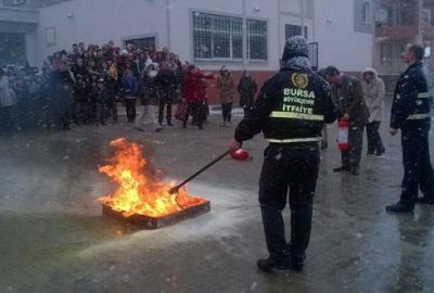 Öğretmenlere yangın eğitimi