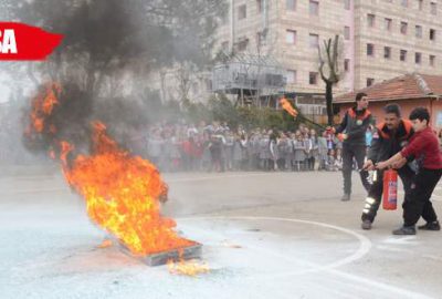 Öğrencilere deprem ve yangın tatbikatı