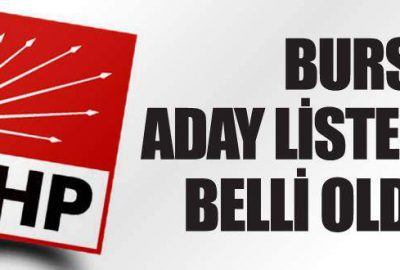 CHP’nin Bursa aday listesi belli oldu