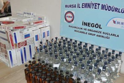 Bursa’da kaçak içki ve sigara operasyonu