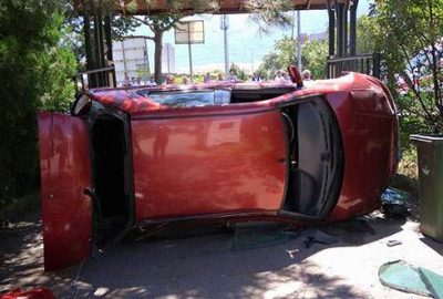 Bursa’da trafik kazası! Takla atarak durabildi