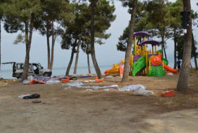 Piknik alanına çocuk parkları kuruldu