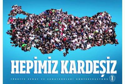 2 milyon işyerine “Hepimiz kardeşiz” afişi