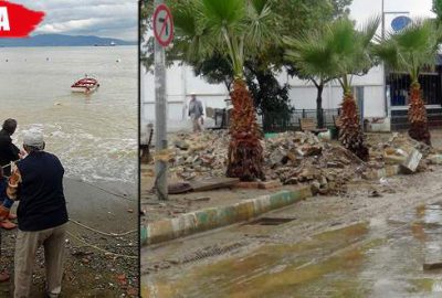 Sel evlere, fırtına yatlara zarar verdi