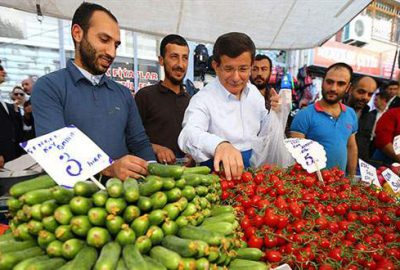 Başbakan Davutoğlu pazarcı oldu