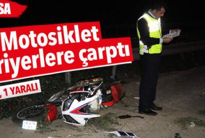 Motosiklet bariyerlere çarptı: 1 ölü, 1 yaralı