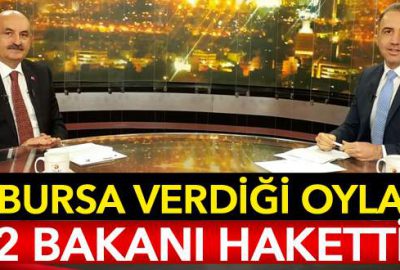 Bursa verdiği oyla 2 bakanı haketti