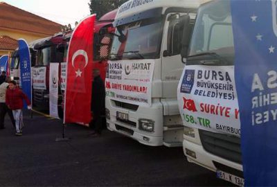 Bursa’dan Bayırbucak Türkmenlerine 6 TIR yardım