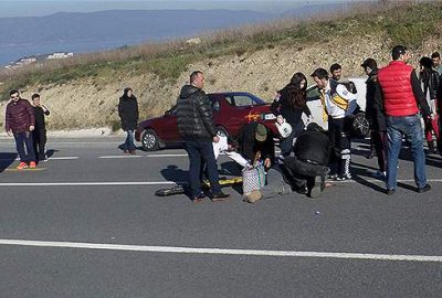 Üst geçidi kullanmadı, canından oluyordu!