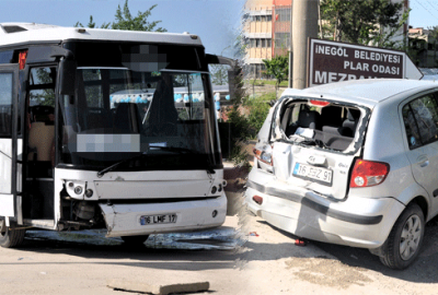 Bursa’da cenaze yolunda kaza