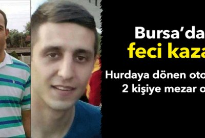 Hurdaya dönen otomobil, 2 kişiye mezar oldu