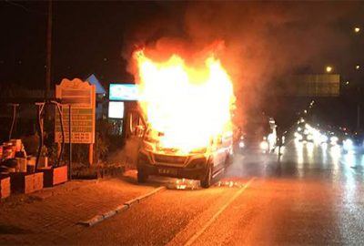 Bursa’da işçi dolu servis alev alev yandı!