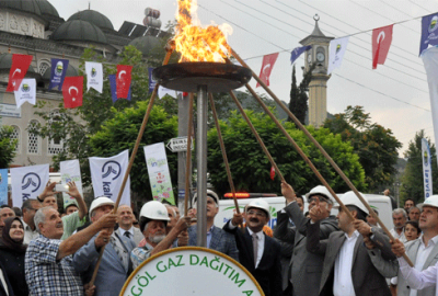 Cerrah’ta doğalgaz ateşi yandı