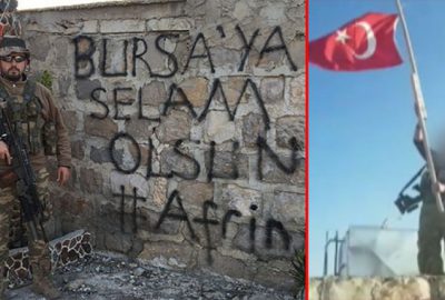 Bursa’ya selam gönderen kahramanlar Afrin’de bayrağımızı böyle dalgalandırdı