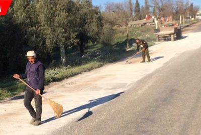 Yola dökülen mermer tozu sürücülere zor anlar yaşattı