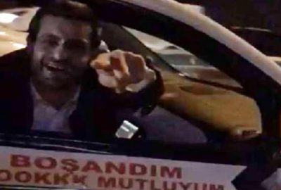 Bu da boşanıyorum arabası! Damat gibi giyinip tur attı