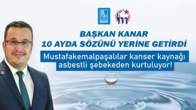 Kanser kaynağı asbeste 216 km’lik Neşter Başkan Kanar, 10 ayda sözünü yerine getirdi