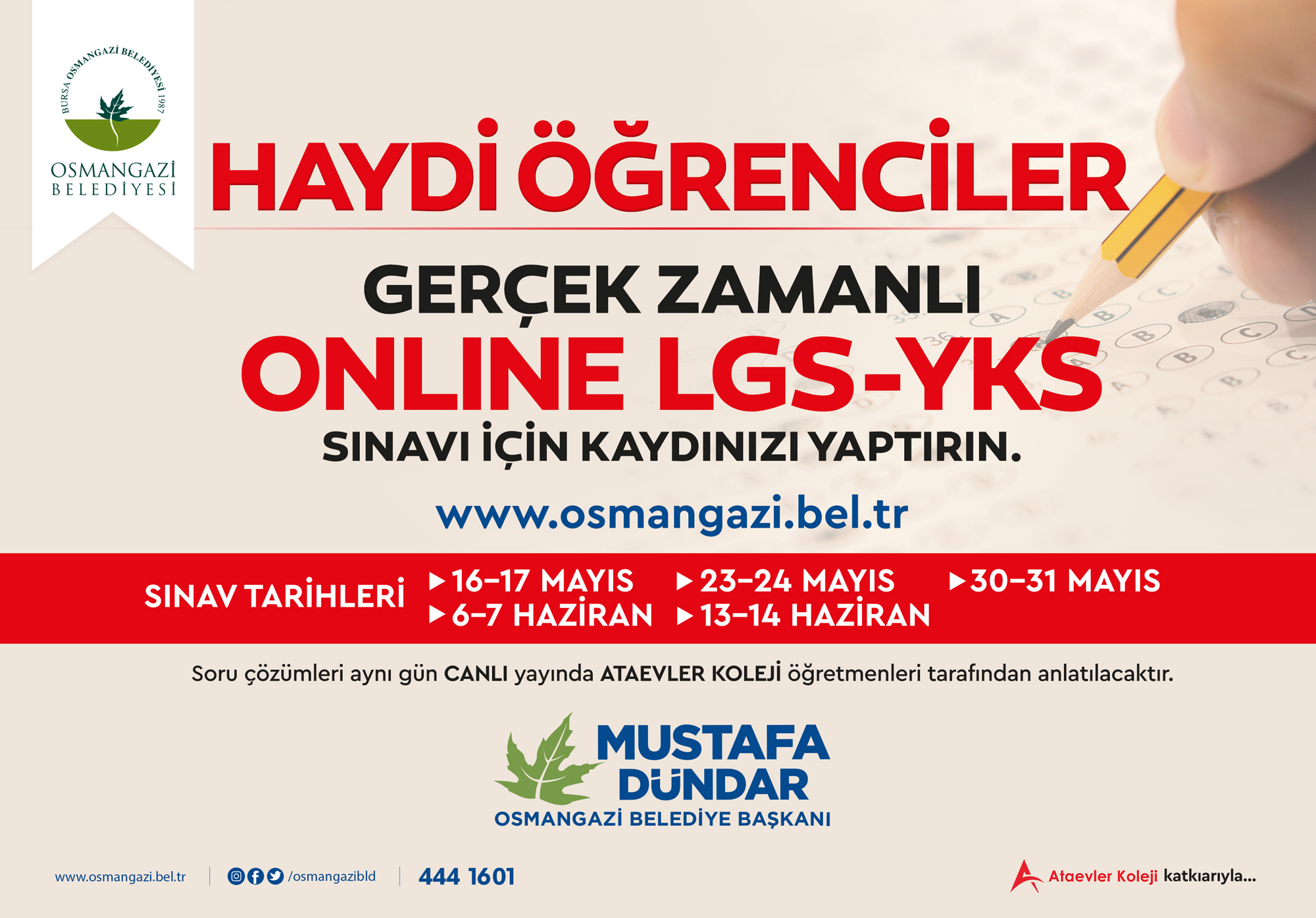 Osmangazi’den Öğrencilere Online Sınav Desteği