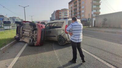 Bursa’da yol verme tartışması kazayla bitti