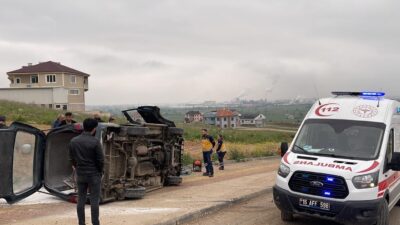 Bursa’da minibüs takla attı! O anlar kamerada