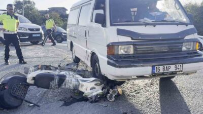 Bursa’da o anlar kamerada! Son anda ölümden döndü