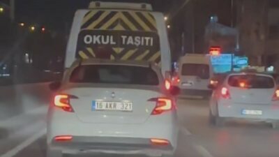 Makas atarak trafiği tehlikeye soktu, o anlar kamerada