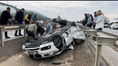 Bursa’da feci kaza! Kadın sürücü metrelerce savruldu