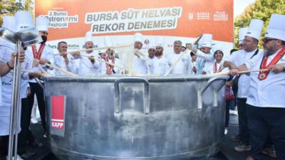 Bursa’da ‘süt helvası’ rekor denemesi