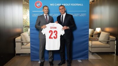 TFF Başkanı Hacıosmanoğlu, UEFA Başkanı Ceferin ile görüştü