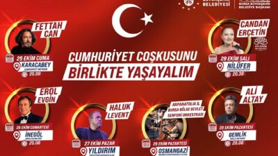 Bursa’da 29 Ekim’e özel program; İşte konser tarihleri ve sanatçılar…