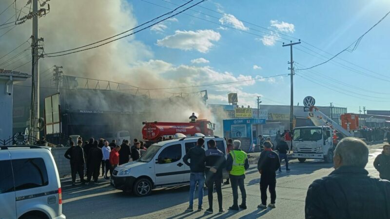 Oto tamirhanesinde yangın