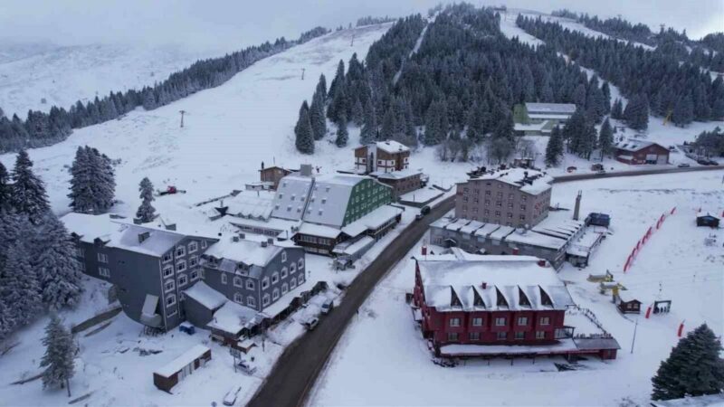 Uludağ’da sezonun ilk karı havadan görüntülendi