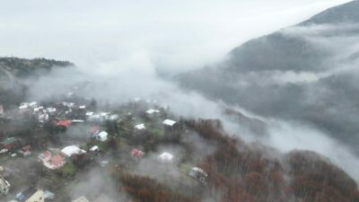 Bursa’nın masal köyü Uludağ’dan böyle görüntülendi