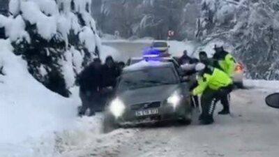 Bursa’da o yolda kar esareti! Kâbusu yaşadılar