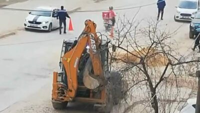 İnegöl’de doğal gaz borusu delindi