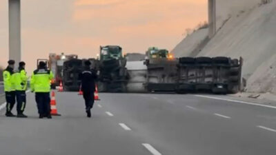 Bursa’da tanker devrildi! Otoban trafiğe kapandı