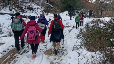 Bursa’da soğuk hava bile doğa severlere engel olamadı